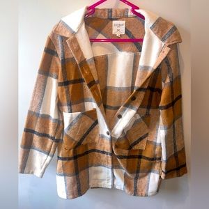 🤎Brown/Tan Plaid Hayden Girls Shacket.